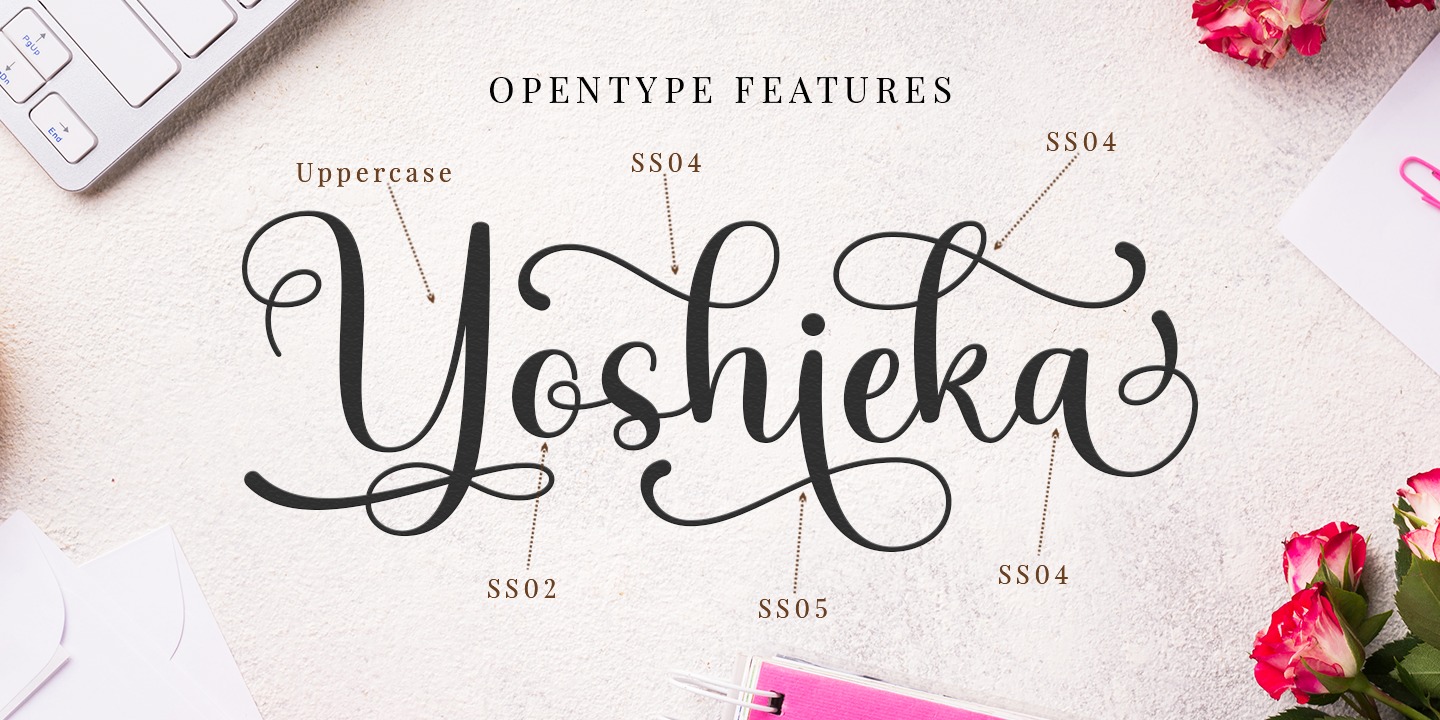 Пример шрифта Yoshieka #3